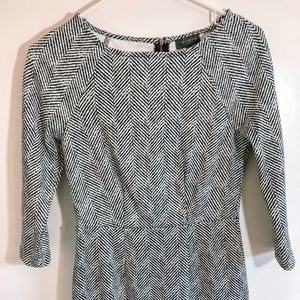 The Limited Black and White 3/4 Sleeve Dress